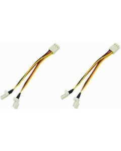 3-Pin Female to 2 x 3-Pin Male Computer Case Fan Y-Splitter Power Connector Adapter Cable (2-Pack)