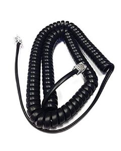 The VoIP Lounge Replacement 12 Foot Black Handset Receiver Curly Coil Cord for Panasonic Landline Phone (12 Feet Fully Stretched, 20 Inches Coiled)