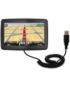 Gomadic Unique Coiled USB Charge and Data Sync Cable for The Tomtom VIA 1500  Charging and HotSync Functions with one Cable. Built with TipExchange