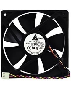 Computer Brushless Fan 120MM x 25MM Fan 110 CFM 4-WIRE with PWM Speed Control by Delta AFB1212SH / NMB 4710KL-04W-B56 (5-Inch Wire with Ext Wire)
