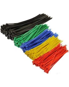 Topzone Assorted Color Nylon Cable Zip Ties Self Locking, 250-Piece