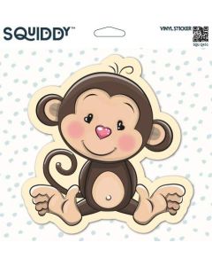 Squiddy Cute Monkey - Vinyl Sticker Decal for Phone, Laptop, Water Bottle (2.5" Wide)