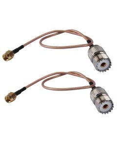 DHT Electronics Handheld Antenna Cable SMA Male to UHF SO-239 Female Connectors 6'' Pack of 2 for Amplifier