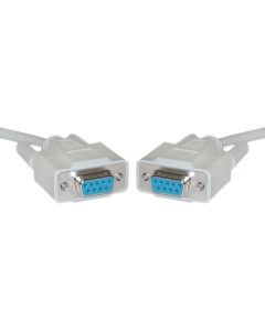 CableWholesale 10 feet DB9 Female Serial Cable, DB9 Female to Female, UL Rated, 9 Conductor, 1:1, Gray, 9 Pin Serial Cable Female to Female, DB9 RS232 Female to Female Cable