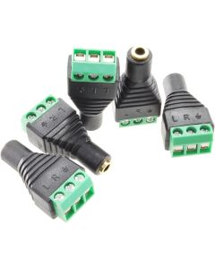 CablesOnline 5-Pack 3.5mm (1/8") Stereo TRS Female Jack to AV 3-Screw Terminal Block Balun Connector, PL-CN14-5