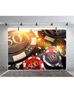 Leyiyi 5x3ft Casino Chips Photography Backdrop Las Vegas Nevada Gambling House Bokeh Bargaining Chip Roulette Wheel Lucky Card Game Background Underground Bar Photo Portrait Vinyl Video Studio Prop